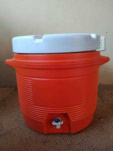 lot 1006 image: Orange Industrial Water Cooler