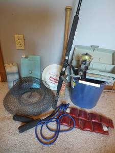 lot 1048 image: Zebco Sportfisher Hawg Seeker Fishing Rod and Reel Combo, Sports Lot and More