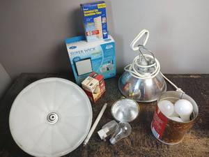 lot 1061 image: Commercial LED High Bay Light Fixture, Assorted Light Bulbs, Humidifier Filters and More