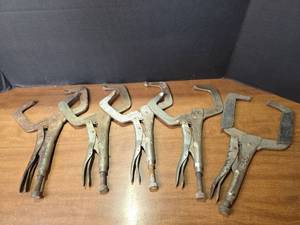 lot 1533 image: Set of 5 Heavy Duty Adjustable Clamps
