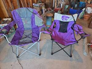 lot 1572 image: Kansas State Wildcats and Ozark Trail Folding Camp Chairs
