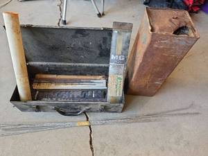 lot 1581 image: Assorted Welding Rods with Metal Boxes