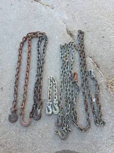 lot 1659 image: Industrial Grade Chain and Hook Sets- Assorted Lengths
