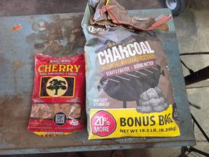 lot 1672 image: Western BBQ Bundle - Cherry Wood Chips & Charcoal