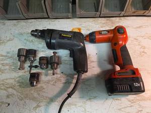lot 2015 image: Black & Decker Professional 38in Drill, 12V Cordless Drill (no charger) with Chuck Set