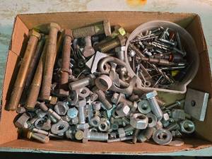 lot 2025 image: Mixed Hardware Lot - Bolts, Nuts & Fasteners