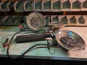 lot 2036 image: Propane Heater Double Head and Single Head