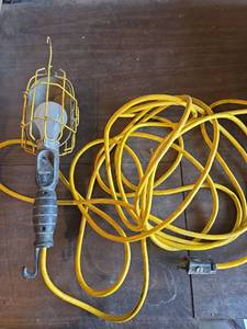 lot 2088 image: Industrial Work Light with Yellow Cord