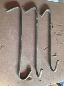 lot 2116 image: Large Hand-Forged Iron Rafter Hooks 22in Long