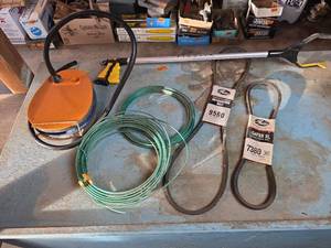 lot 2129 image: Gates Automotive Belt Set, Wire, Foot Pump, and Pikstik Reacher