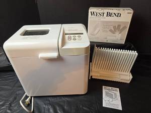 lot 3002 image: West Bend Automatic Bread Maker with NIB Bread Slicer with Manual