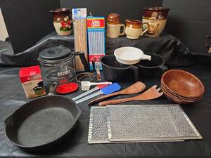 lot 3016 image: Assorted Kitchen Essentials Collection with Bunn Coffee Maker Pitcher,  New Spatulas, New Stove Hood Vents and More
