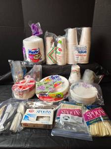 lot 3025 image: Disposable Party Supply Lot - Hefty & Mixed Brands