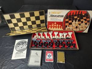 lot 3039 image: The Educator Chess Set Edition V - Classic Games Collectors Series, Rook Card Game and More