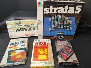 lot 3049 image: Vintage 1970s-80s Board Game Collection - Strata 5, Password, Match 4, More