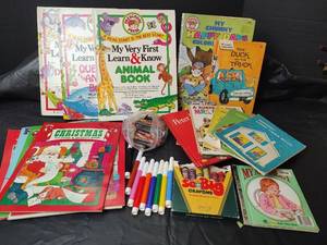 lot 3053 image: Vintage 1980s Childrens Story BooksActivityColoring Collection with Markers & Crayons