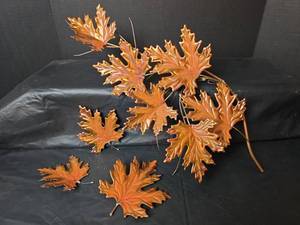 lot 3065 image: Copper and Brass Maple Leaf Wall Art