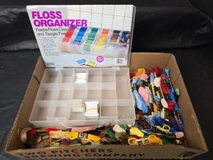 lot 3128 image: NIP Embroidery Floss Organizer with Thread Collection