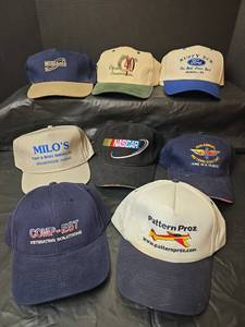 lot 3150 image: Collection of 8 Promotional Baseball Caps