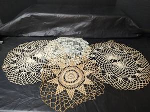 lot 3168 image: Handmade Crochet Doilies, Largest 14 inches Diameter
