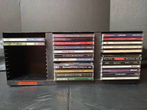 lot 3190 image: CD Collection with Storage Rack - Mixed Genre Bundle
