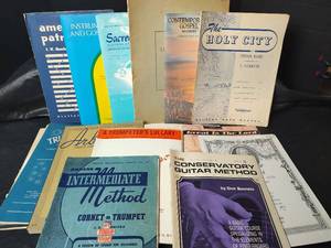 lot 3260 image: Vintage Collection of Musical Instruction Books and Sheet Music