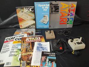 lot 3263 image: Atari 400800 Computer Books & Accessories Bundle, Joystick Controllers and More