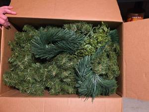 lot 3305 image: Artificial Christmas Mixed Greenery- Smaller Asst Size