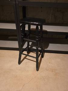 lot 3312 image: Black Wooden Bar Stools with Turned Legs