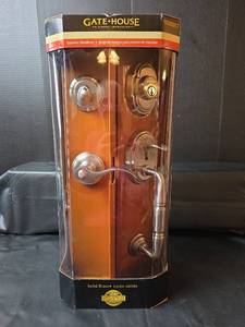 lot 210 image: Gate House Solid Brass Entry Handle Set