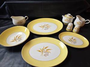 lot 226 image: Century Semi Vitrious Autumn Gold Serving Dishes  9pc.