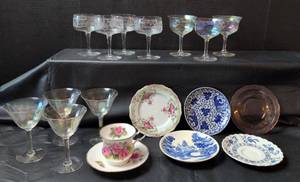 lot 238 image: Mixed lot of glassware and China includes one Pink Depression Glass