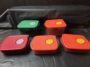 lot 301 image: Tupperware Rock N Serve Microwave Containers Set