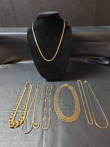 lot 427 image: Gold-Toned Chain Necklace Collection