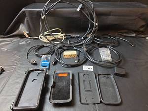 lot 563 image: Mixed Lot of 4 HDMI Cables, 1 HDMI Extender and Phone Cases