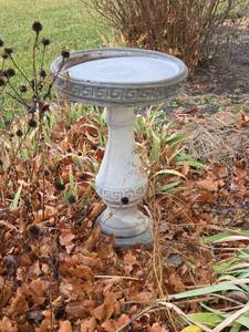 lot 585 image: Greek Key Concrete Bird Bath