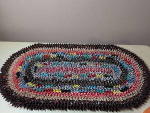 lot 5015 image: Handcrafted Multicolor Rag Rug