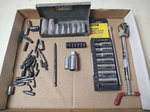 lot 5050 image: Mixed Socket Set, S-K Tools Case and Stanley Deep Sockets and More