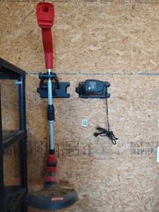 lot 5080 image: Craftsman Cordless String Trimmer with Battery and Charger (Bring Tools to Remove From Wall)
