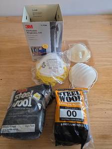 lot 6073 image: 3M N95 Respirators and Steel Wool