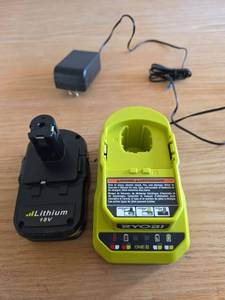 lot 6080 image: Ryobi 18V ONE Battery and Charger
