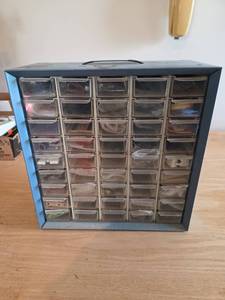 lot 6090 image: Small Parts Storage Cabinet with RC Airplane Hardware