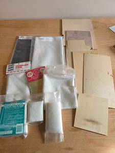 lot 6122 image: Fiberglass Cloths, and Wood Pieces for Model Aircrafts