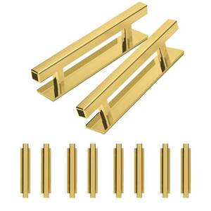 lot 4095 image: DBTHTSK Self-Stick Push Pull Helper,10 Pack ABS Plastic Wardrobe Handles Pulls for Furniture Cabinets Closets Drawer Handles (Gold) - Retail $15
