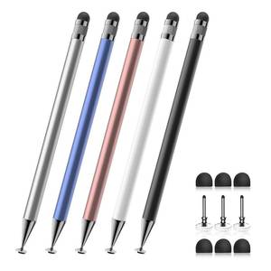 lot 4103 image: Stylus (5 Pcs), 2-in-1 Stylus Pen for Touch Screen, High Precision and Sensitivity, Suitable for iPhoneipadAndroid Tablets, Compatible with All Touch Screens (BlackWhiteBlueRose GoldSilver) - Retail $10