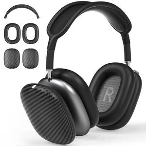 lot 4108 image: Case Cover for AirPods Max Headphones,AHBTEYM Carbon Fiber Texture TPU Ear Cups CaseEar PadsHeadband Silicone Cover Compatible with Apple AirPod Max Accessories Protector (Matte Black) - Retail $16