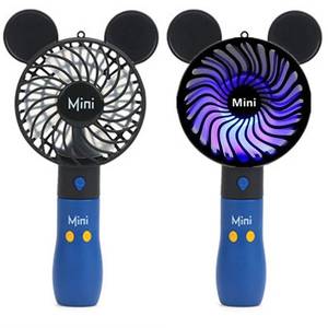 lot 4113 image: Kbinter Cute Personal Mini Fan, Handheld and Portable USB Rechargeable 1 Speed USB Fans with Colorful LED Light Adjustable, for Indoor Or Outdoor Activities, Cute Mouse - Retail $8