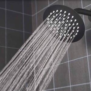 lot 4122 image: NearMoon Rain Shower Head, Ultra-Thin Design-Pressure Boosting, Awesome Some Experience, High Flow Stainless Steel Rainfall Head (6 Inch,Matte Black) - Retail $17