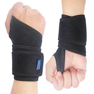 lot 4124 image: 2Pack Version Profession Wrist Support Brace, Adjustable Wrist Strap Reversible Wrist Brace for Sports ProtectingTendonitis Pain ReliefCarpal TunnelArthritisInjury Recovery, RightandLeft (Black) - Retail $6