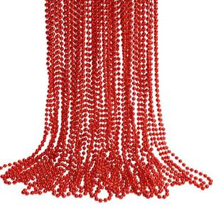 lot 4126 image: HOOSUN 30 Pack Red Beads Necklaces Bulk,Christmas Beads Necklaces Party Favors,Mardi Gras Beads Necklaces for Party,School Event,Parade Throw,Christmas Outfits Accessories for Women Kids - Retail $8